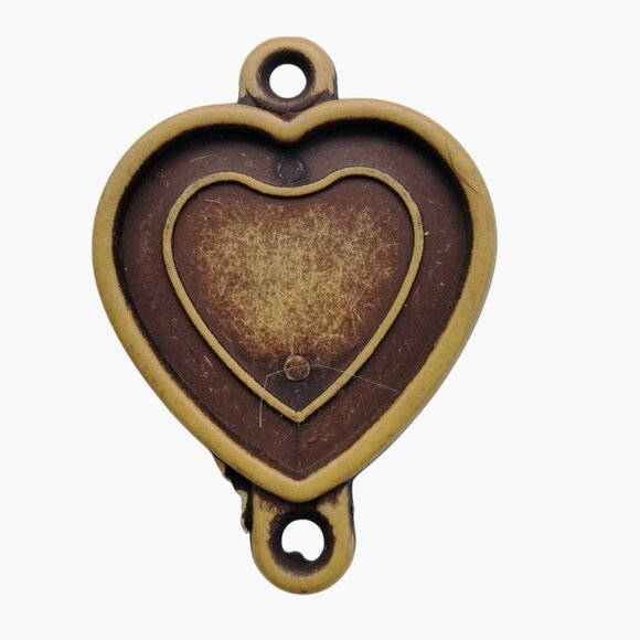 Heart Shaped Pendant Hanger DIY Jewelry Valentine Craft Projects Brown Plastic - Picture 1 of 3